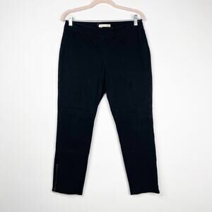 2/$30 Eileen Fisher Ankle Zip Crop Chino Pants Black Side Zip Pockets #6682